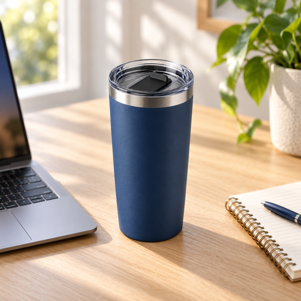Commute Tumbler 16 oz in Harbor, lifestyle view