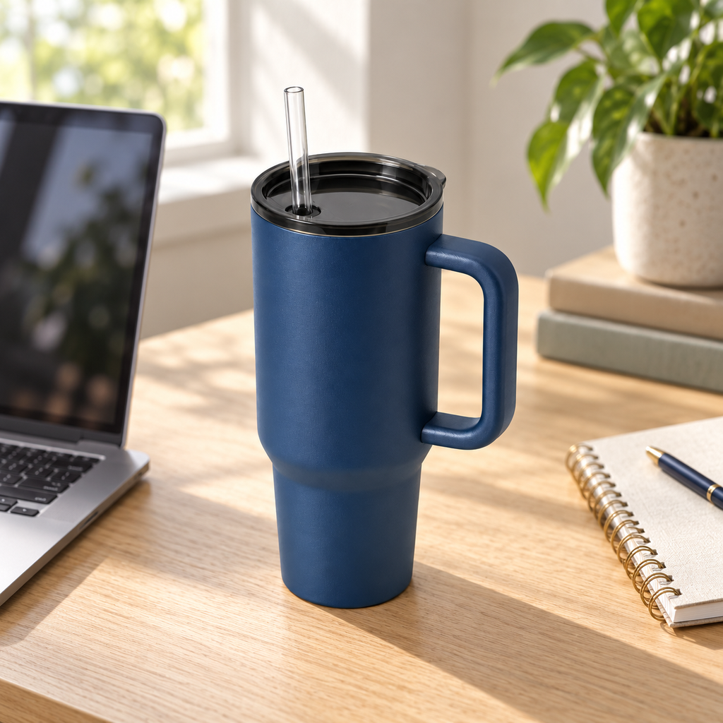 Commute Tumbler 30 oz in Harbor, lifestyle view