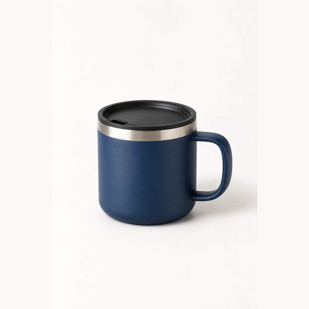 Desk Mug 14 oz in Harbor, three-quarter view