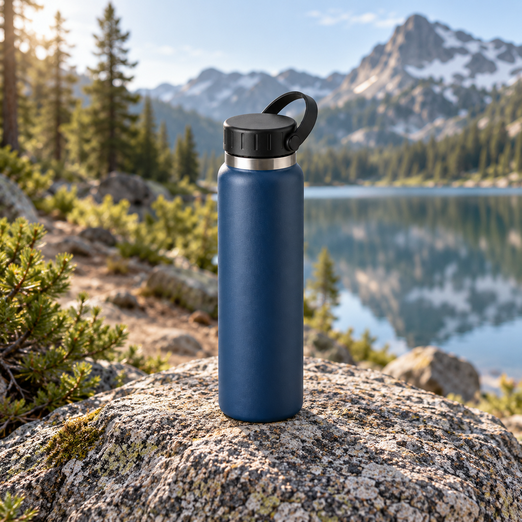 Field Bottle 20 oz in Harbor, lifestyle view